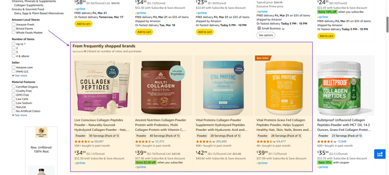 (4.2) Rest of Search – Vị trí quảng cáo PPC trên nền tảng Amazon.